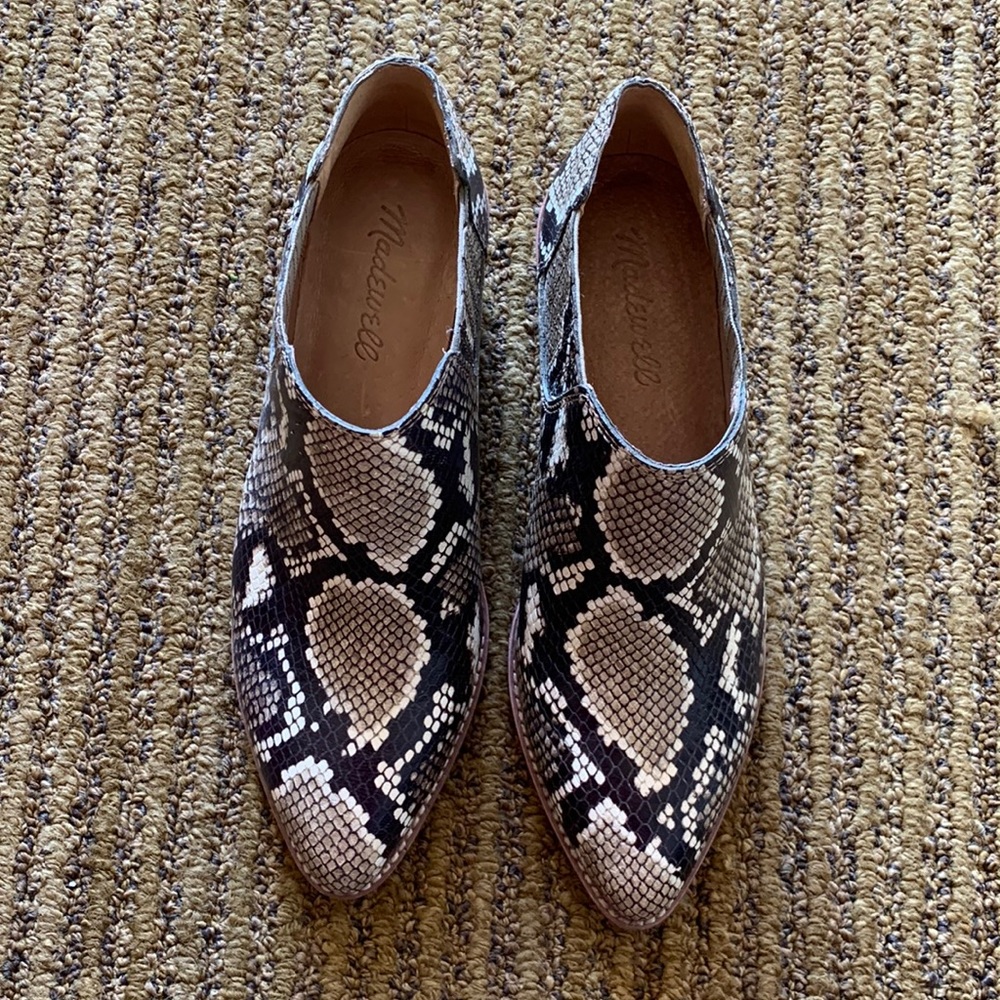 Madewell snake booties like new size 6